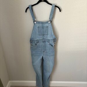 Express Light Wash Straight Jean Overalls Size 2